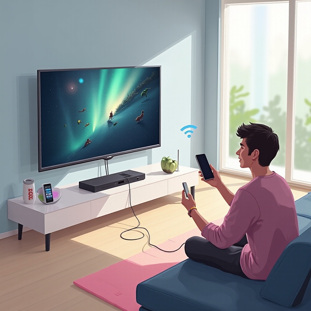 branchement smartphone sur tv